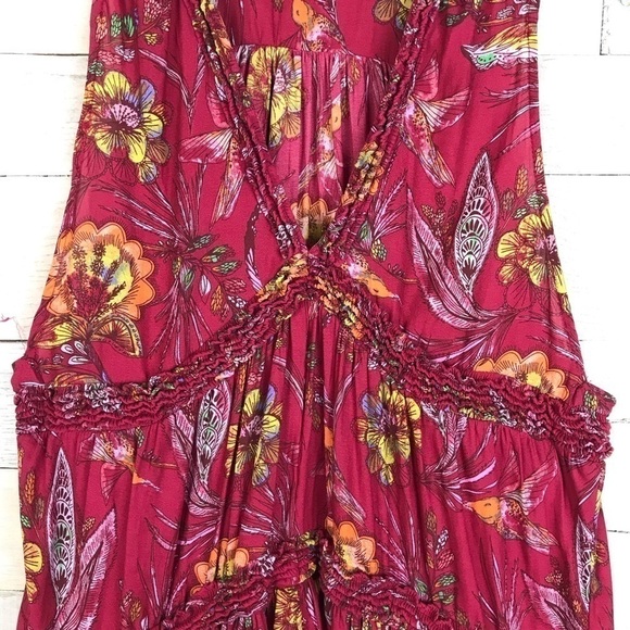 Free People Sleeveless Floral High Low Peasant Top - Picture 3 of 8
